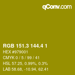 カラーコード: RGB 151.3 144.4 1 | qconv.com