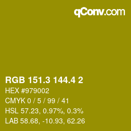 カラーコード: RGB 151.3 144.4 2 | qconv.com