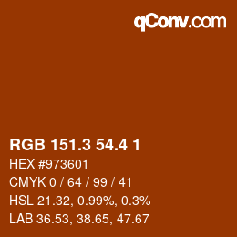 カラーコード: RGB 151.3 54.4 1 | qconv.com
