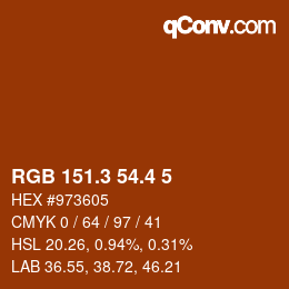 カラーコード: RGB 151.3 54.4 5 | qconv.com