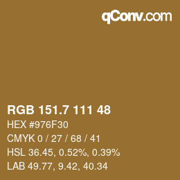 カラーコード: RGB 151.7 111 48 | qconv.com