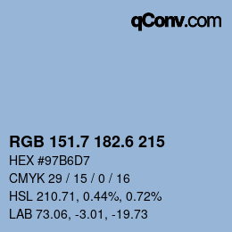 カラーコード: RGB 151.7 182.6 215 | qconv.com