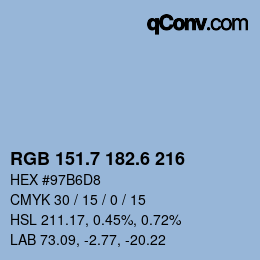 カラーコード: RGB 151.7 182.6 216 | qconv.com