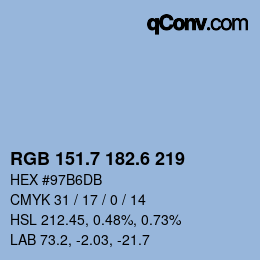 カラーコード: RGB 151.7 182.6 219 | qconv.com
