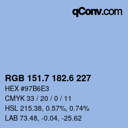 カラーコード: RGB 151.7 182.6 227 | qconv.com