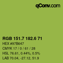 カラーコード: RGB 151.7 182.6 71 | qconv.com