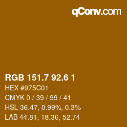 カラーコード: RGB 151.7 92.6 1 | qconv.com