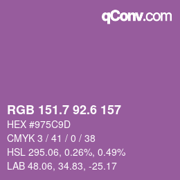 カラーコード: RGB 151.7 92.6 157 | qconv.com