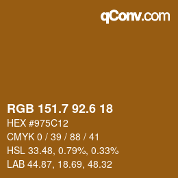 カラーコード: RGB 151.7 92.6 18 | qconv.com