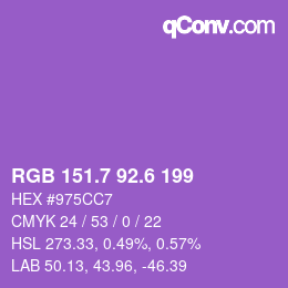カラーコード: RGB 151.7 92.6 199 | qconv.com