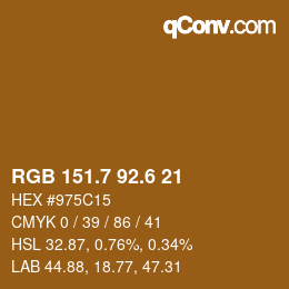 カラーコード: RGB 151.7 92.6 21 | qconv.com