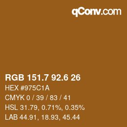 カラーコード: RGB 151.7 92.6 26 | qconv.com