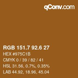 カラーコード: RGB 151.7 92.6 27 | qconv.com