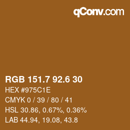 カラーコード: RGB 151.7 92.6 30 | qconv.com