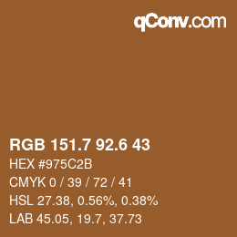 カラーコード: RGB 151.7 92.6 43 | qconv.com
