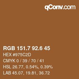 カラーコード: RGB 151.7 92.6 45 | qconv.com