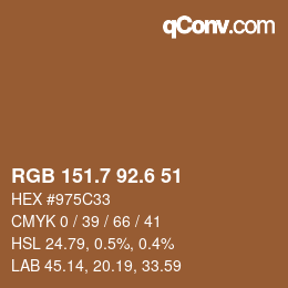 カラーコード: RGB 151.7 92.6 51 | qconv.com
