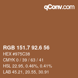 カラーコード: RGB 151.7 92.6 56 | qconv.com