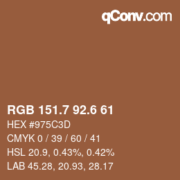 カラーコード: RGB 151.7 92.6 61 | qconv.com