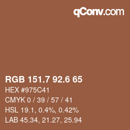 カラーコード: RGB 151.7 92.6 65 | qconv.com