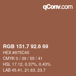 カラーコード: RGB 151.7 92.6 69 | qconv.com
