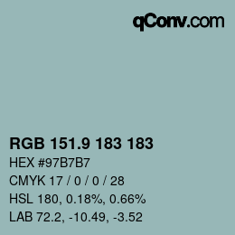 Color code: RGB 151.9 183 183 | qconv.com