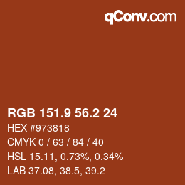 Color code: RGB 151.9 56.2 24 | qconv.com