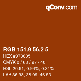 Color code: RGB 151.9 56.2 5 | qconv.com