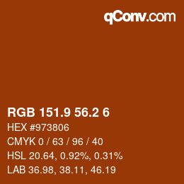 Color code: RGB 151.9 56.2 6 | qconv.com