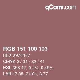 Color code: RGB 151 100 103 | qconv.com