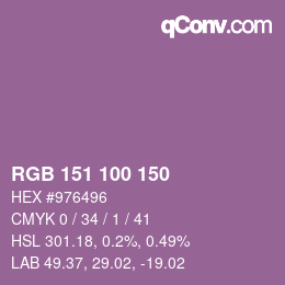 Farbcode: RGB 151 100 150 | qconv.com