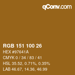 Color code: RGB 151 100 26 | qconv.com