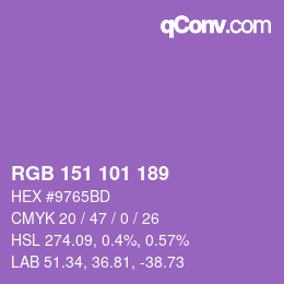 Color code: RGB 151 101 189 | qconv.com