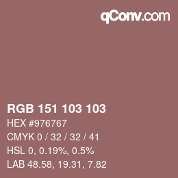 Code couleur: RGB 151 103 103 | qconv.com