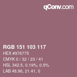 カラーコード: RGB 151 103 117 | qconv.com