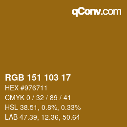 Color code: RGB 151 103 17 | qconv.com