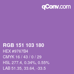 Color code: RGB 151 103 180 | qconv.com