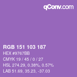 Color code: RGB 151 103 187 | qconv.com