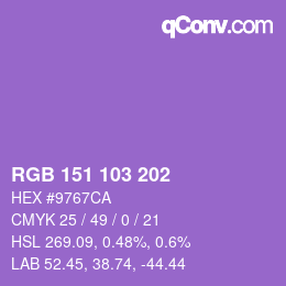 Color code: RGB 151 103 202 | qconv.com