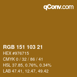 Farbcode: RGB 151 103 21 | qconv.com