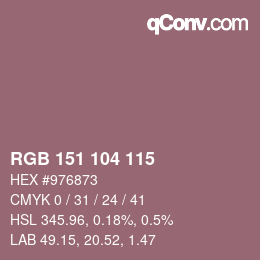 Farbcode: RGB 151 104 115 | qconv.com