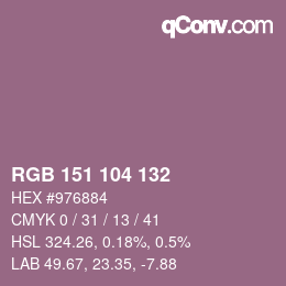 Farbcode: RGB 151 104 132 | qconv.com