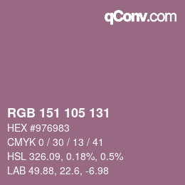 Code couleur: RGB 151 105 131 | qconv.com