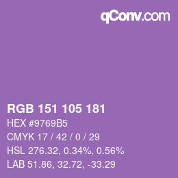 Farbcode: RGB 151 105 181 | qconv.com