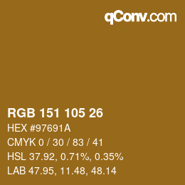 カラーコード: RGB 151 105 26 | qconv.com