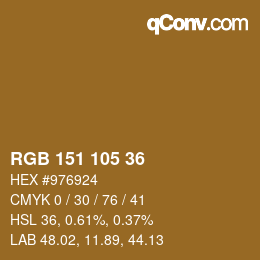 Color code: RGB 151 105 36 | qconv.com