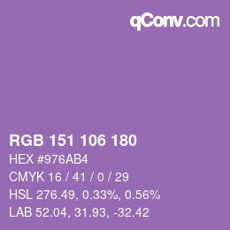 Farbcode: RGB 151 106 180 | qconv.com