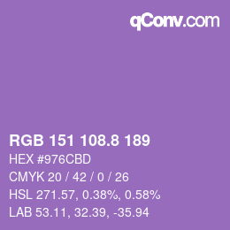 カラーコード: RGB 151 108.8 189 | qconv.com
