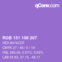 Color code: RGB 151 108 207 | qconv.com