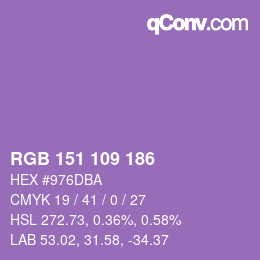 Color code: RGB 151 109 186 | qconv.com
